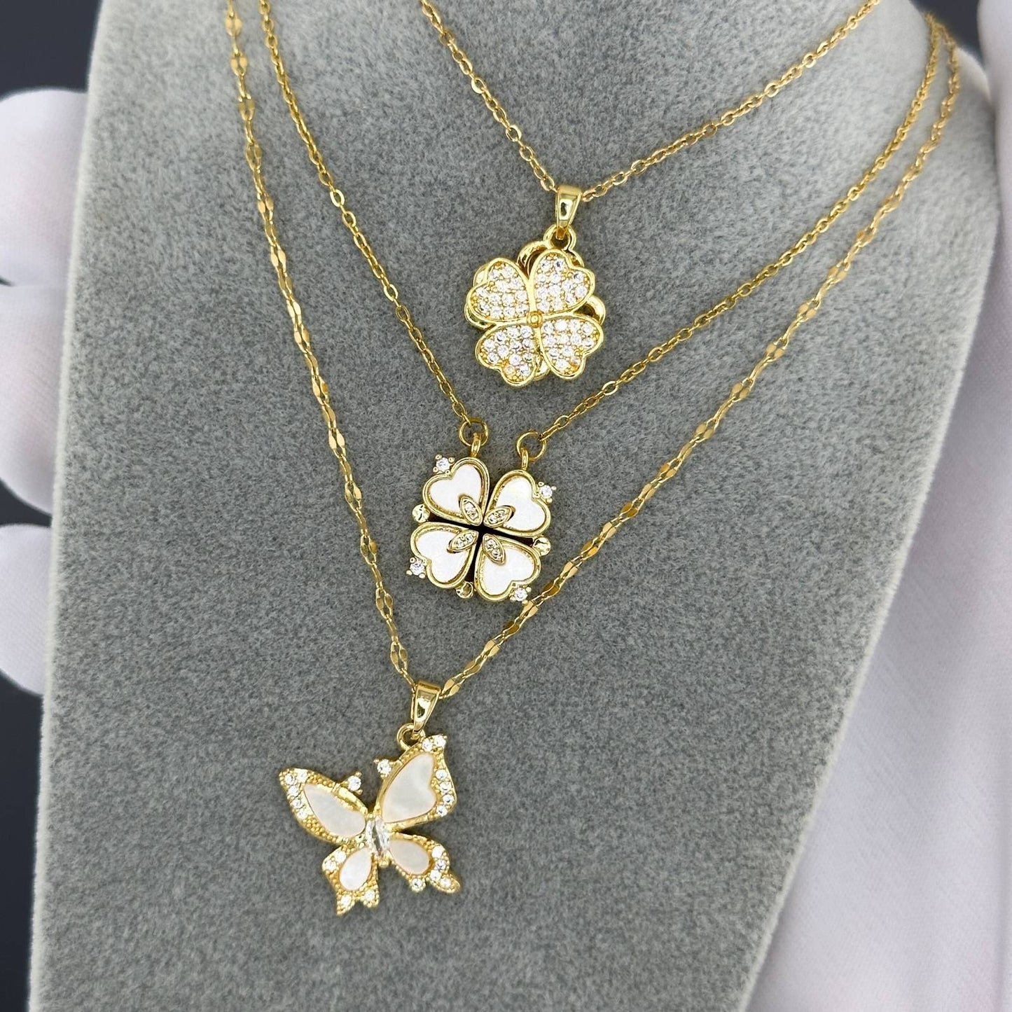 Water Resistant 18K gold plated Stainless steel Sophia Pendant Necklace in Gold