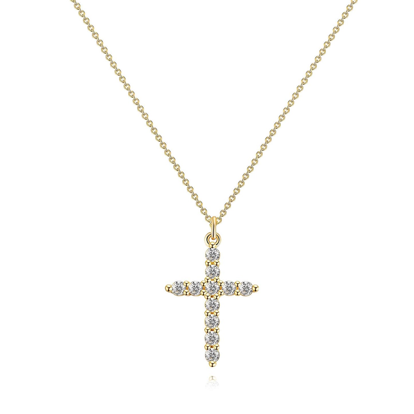 Water Resistant, 18K gold Plated Christmas Cross Necklacei GOLD
