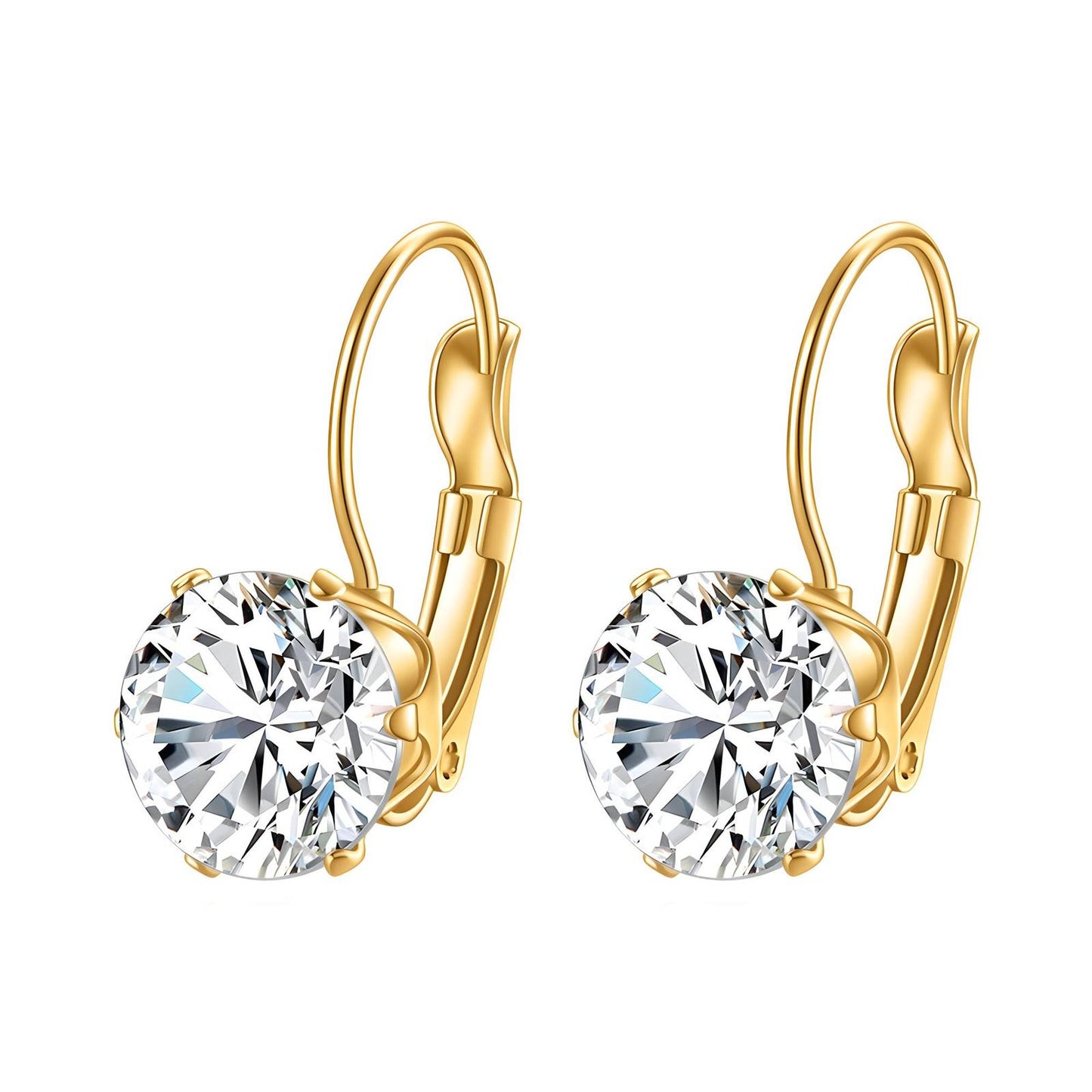 Water Resistant 18K gold plated Stainless steel Leverback Earrings