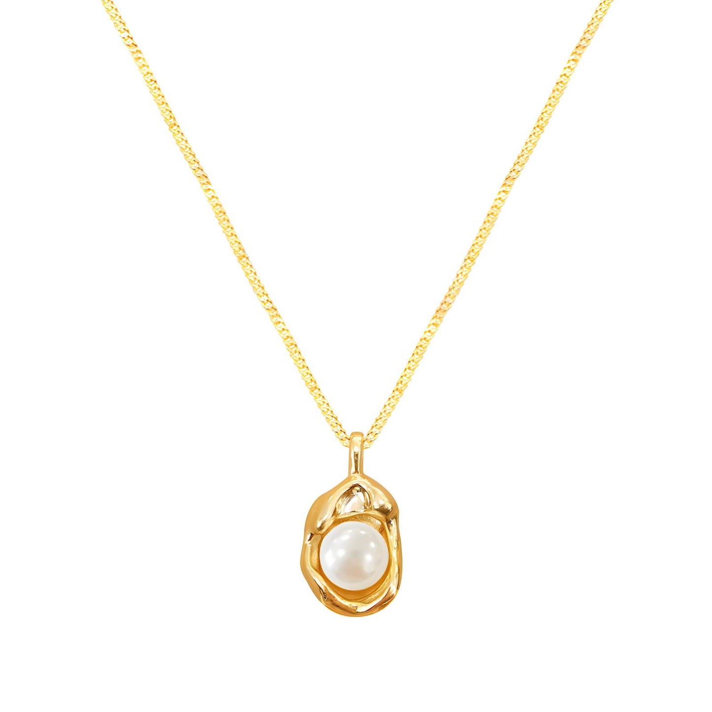 Water Resistant 18K gold plated Stainless steel pendant necklace in gold