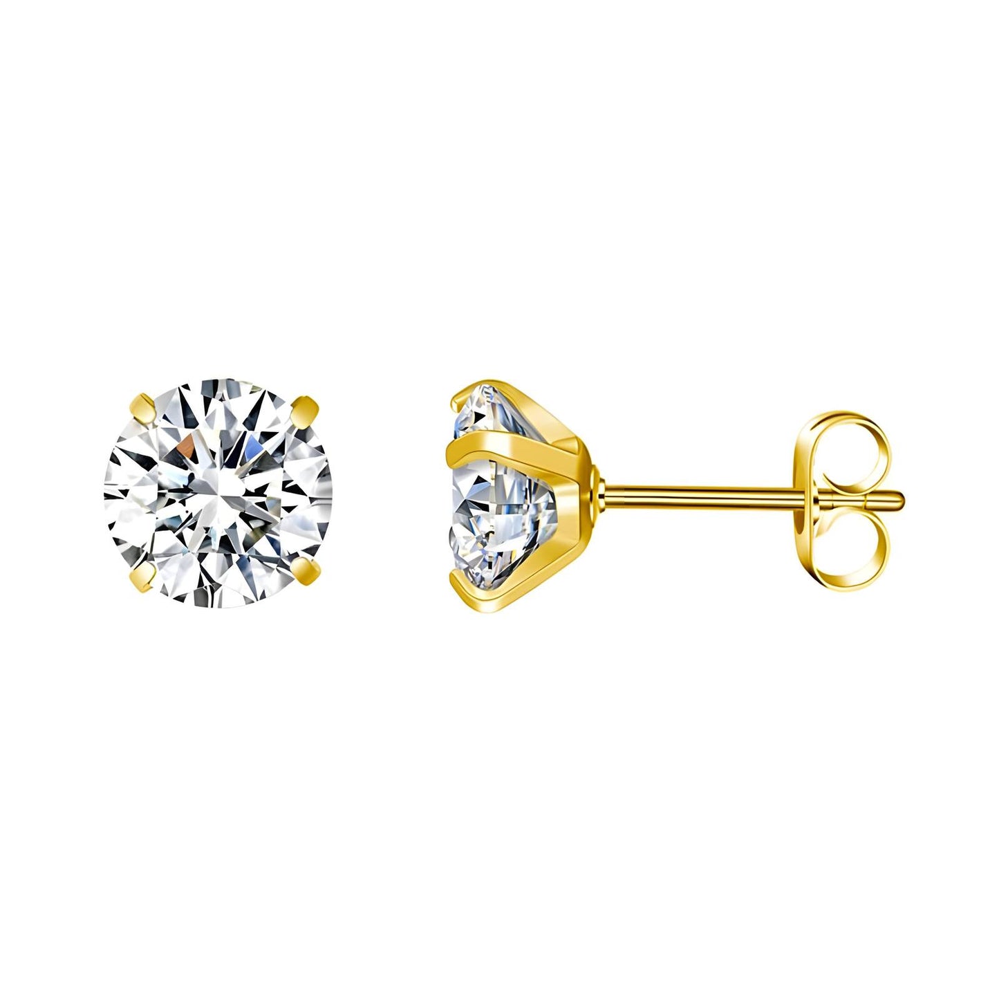 Water Resistant 18K gold plated Stainless steel Sparkle Stud earrings in Gold