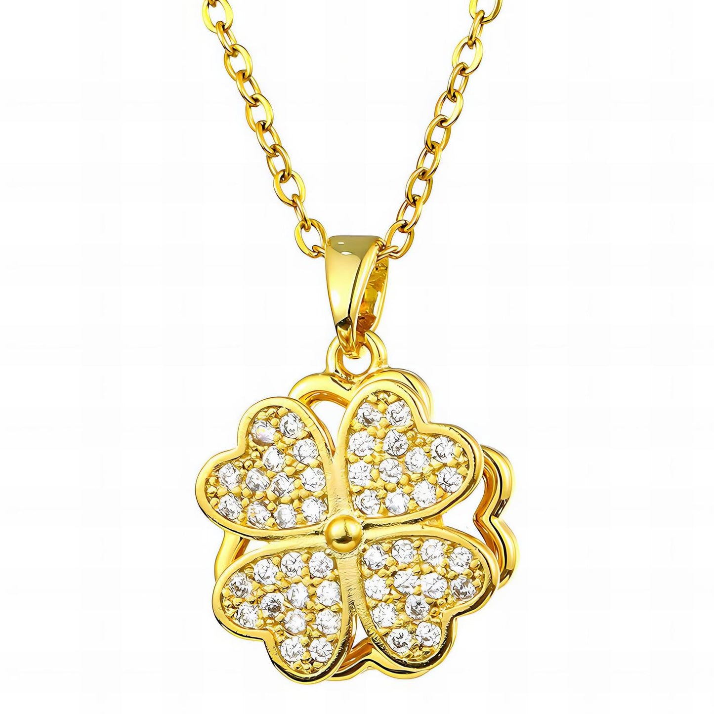 Water Resistant 18K gold plated Stainless steel Sophia Pendant Necklace in Gold