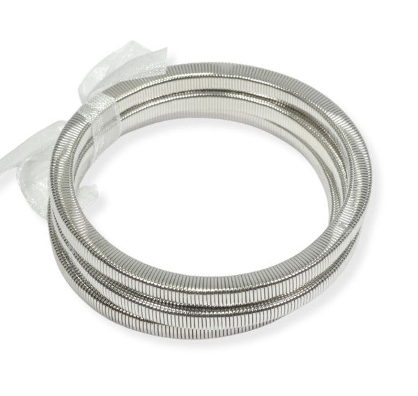 Amalfi Coast Stretch Bracelets in SILVER Set of 3