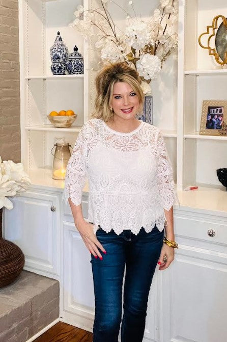 Festival Fave Lace Top in White