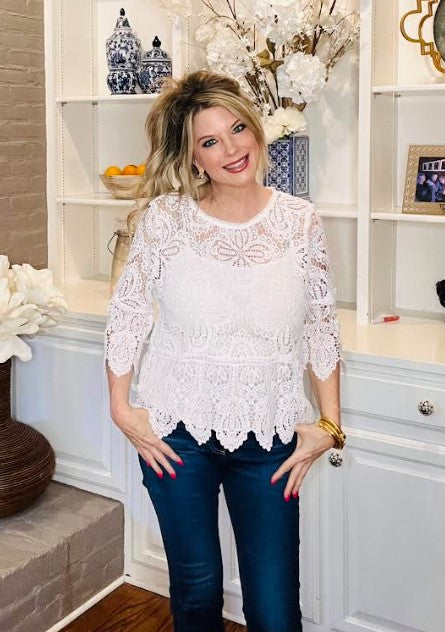 Festival Fave Lace Top in White