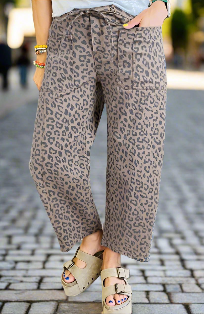 Ava Wide Leg Crop Pant W/Drawstring