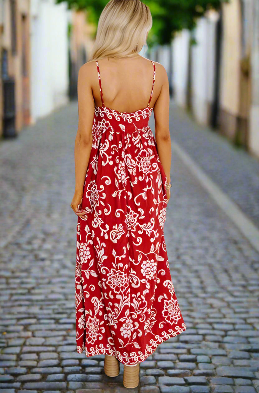 Kira Maxi Dress in Red