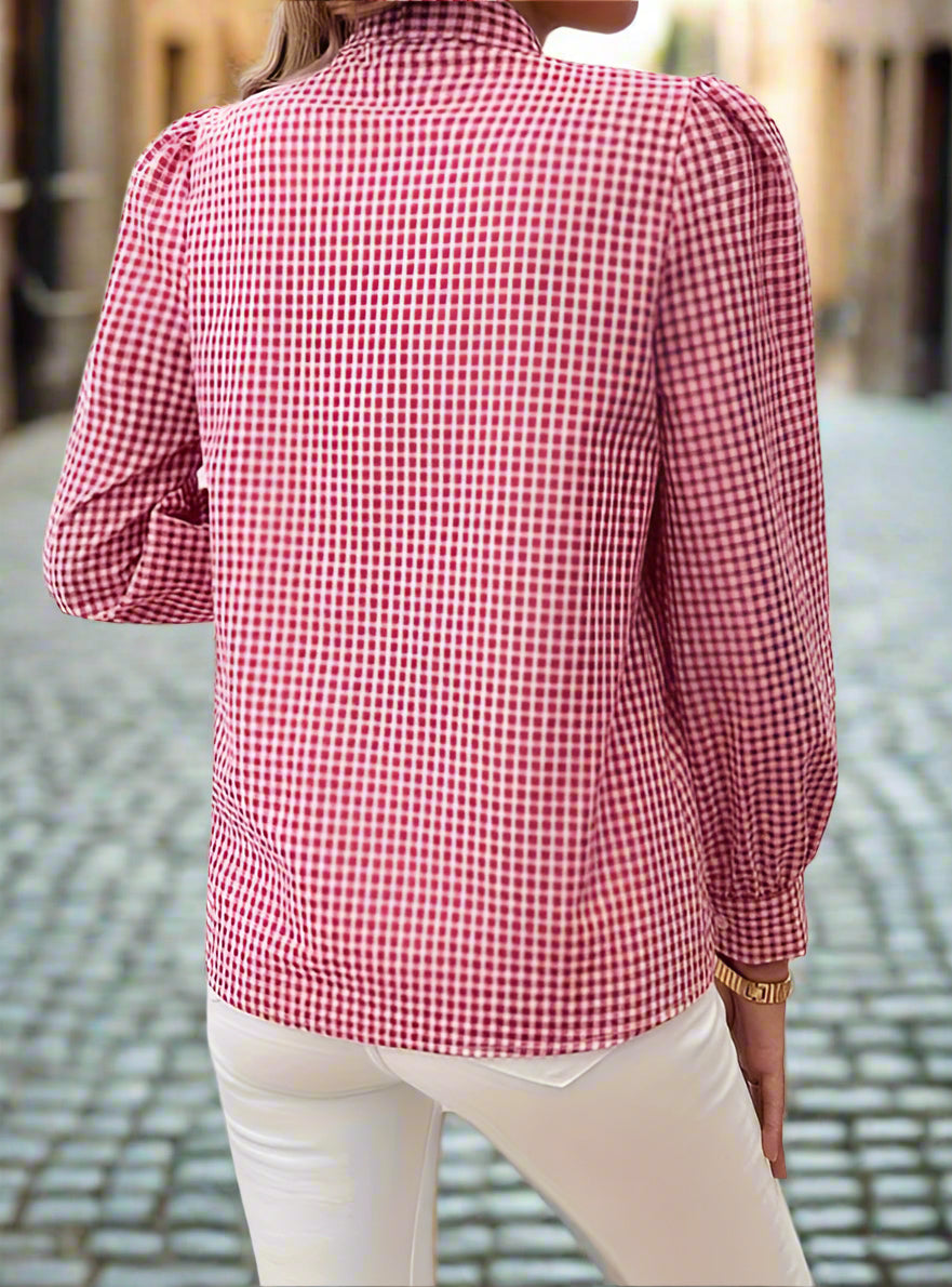 Millie Gingham Blouse in Red