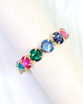 Shalimar Rhinestone Stretch Bracelet Dark Multi
