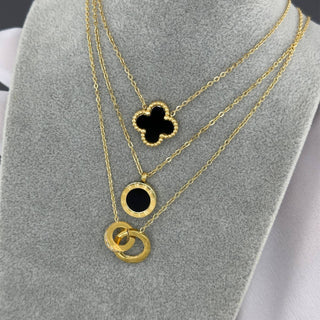 Water Resistant 18K gold plated Stainless steel Carter Pendant Necklace in Gold