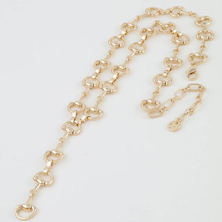 Wren Horseshoe Chain Drop Necklace in Gold