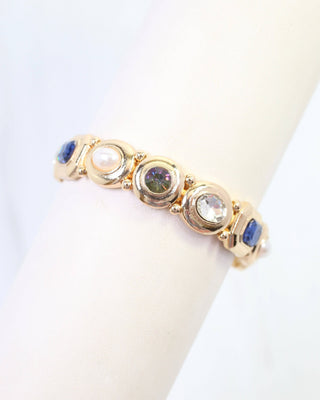 Nadia Gem Stone Stretch Bracelet Blue Multi