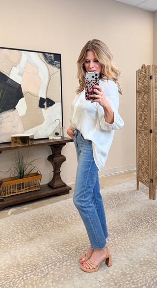 Melissa Mid Rise Raw Hem