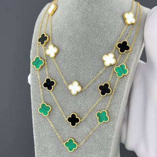 Water Resistant 18K gold plated Stainless steel Caroline necklace in gold/white