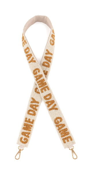 "GAME DAY" BEADED BAG STRAP: IVORY