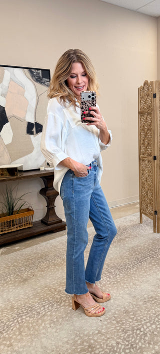 Melissa Mid Rise Raw Hem