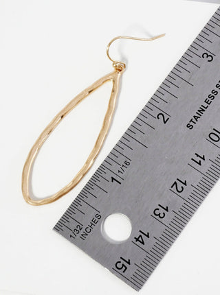 Teardrop Dangle Earrings in Hammered Gold