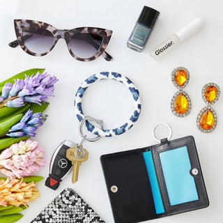 Silicone Big O® Key Ring - Navy Leopard