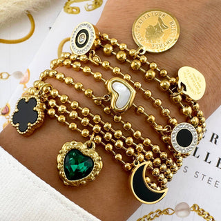 Water Resistant 18K gold plated Double Dare Bracelet in Gold