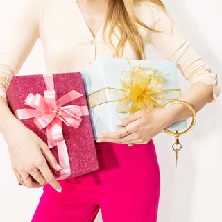 Resin Big O® Bracelet Keychain – Champagne Sparkle