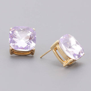 Color Me Happy Square Crystal Stud Earrings