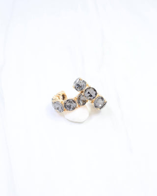 Kadis Crystal Hoop Earring Black Diamond