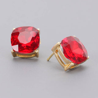Color Me Happy Square Crystal Stud Earrings