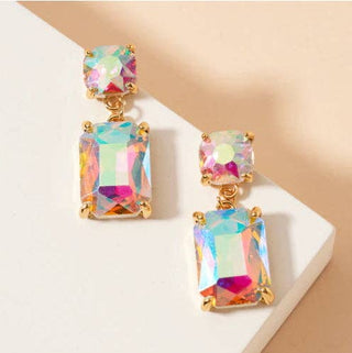 AB Crystal Double Drop 1.25" Earring