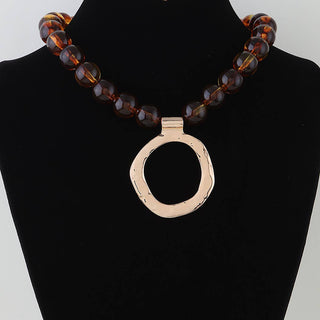 Guilded Grace Loop Necklace in Tortise
