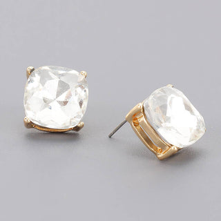 Color Me Happy Square Crystal Stud Earrings