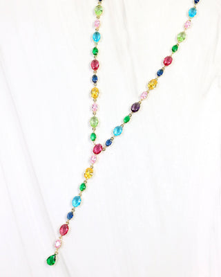 St Regis Crystal Y Necklace WP Multi