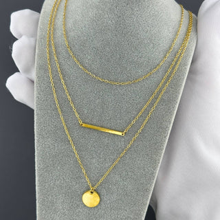 Water Resistant 18K gold plated Stainless steel Taylor layered Necklace
