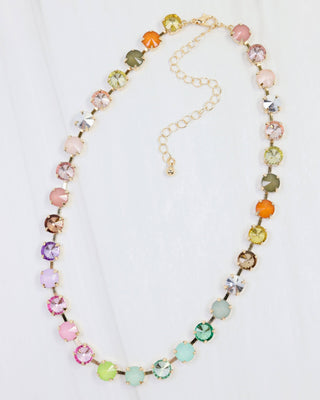 Shalimar Small  Rhinestone Necklace Light Multi