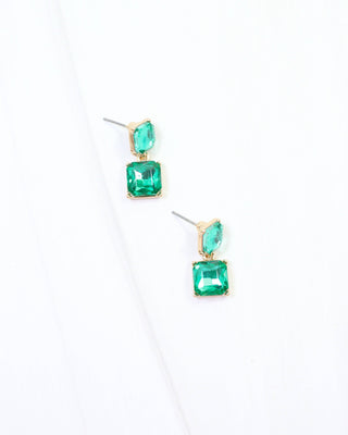 Dupree Crystal Drop Earring Green