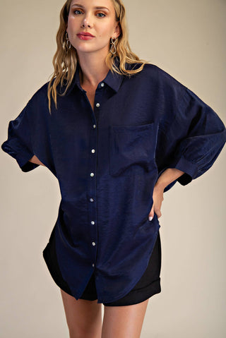 Collar Neck Oversized Shirt