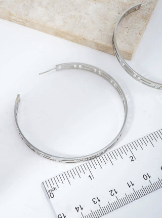 Zoe Large Hoop Earrings in Silver