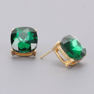 Color Me Happy Square Crystal Stud Earrings