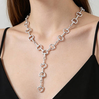Wren Horseshoe Chain Drop Necklace