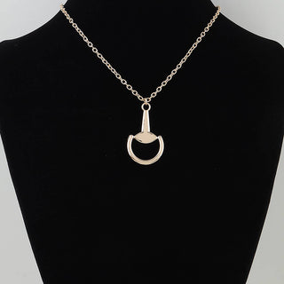 Polished Horseshoe Drop Chain Necklace