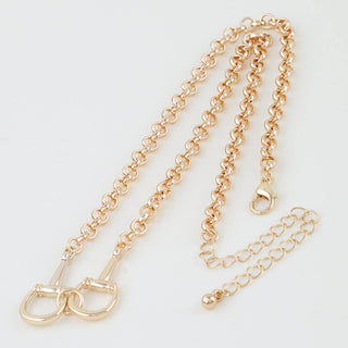 Twin Horseshoe Toggle Chain Necklace