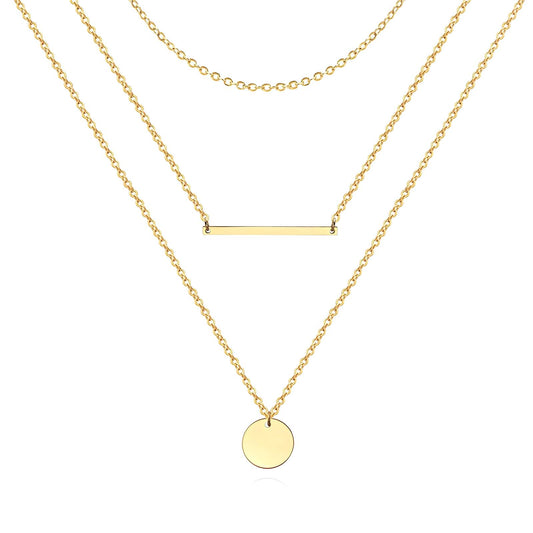 Water Resistant 18K gold plated Stainless steel Taylor layered Necklace