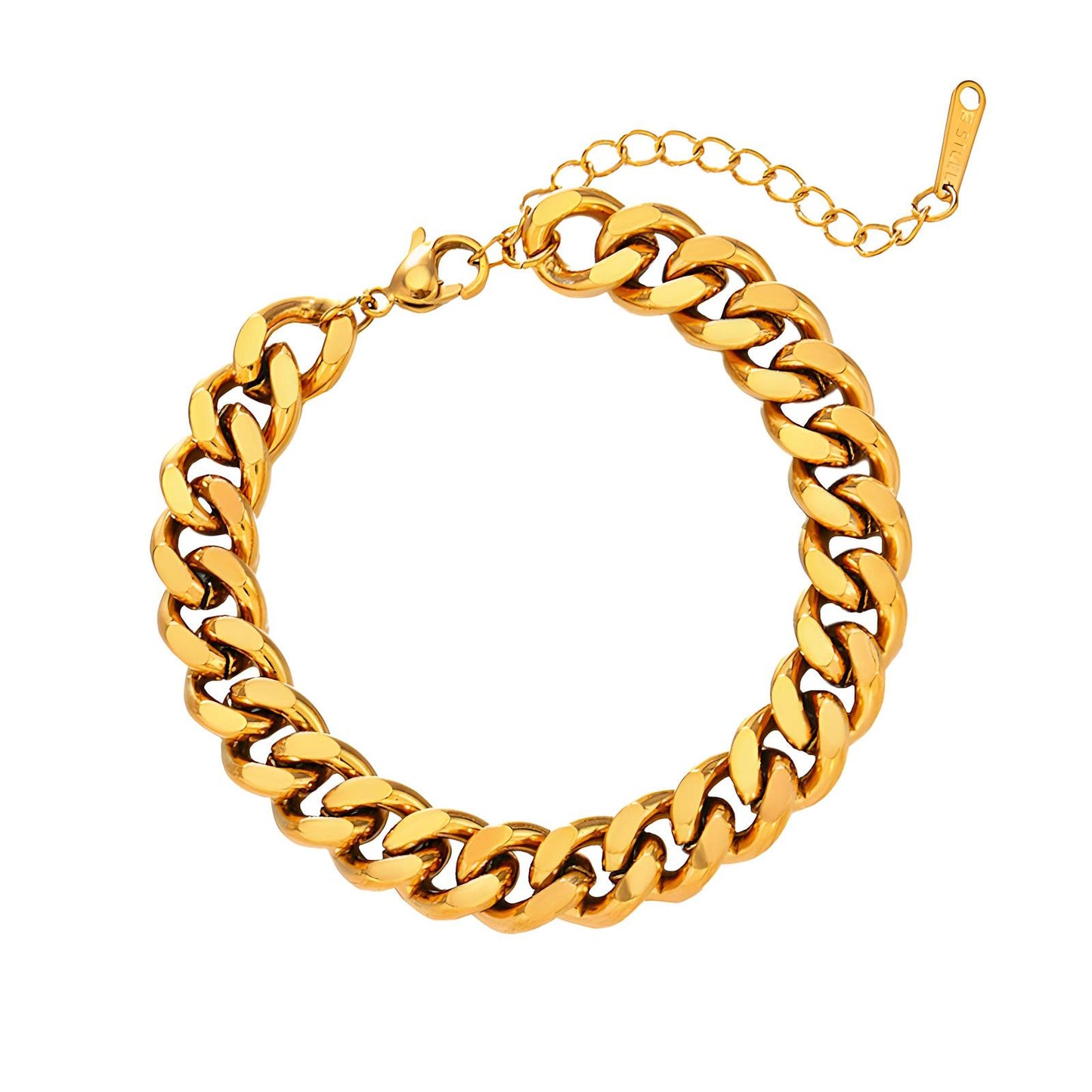 Alexus Water Resistant 18K gold plated Stainless Chain Bracelet in Gold