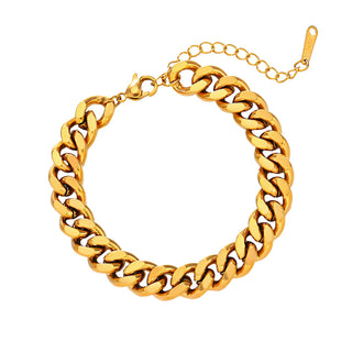 Alexus Water Resistant 18K gold plated Stainless Chain Bracelet in Gold