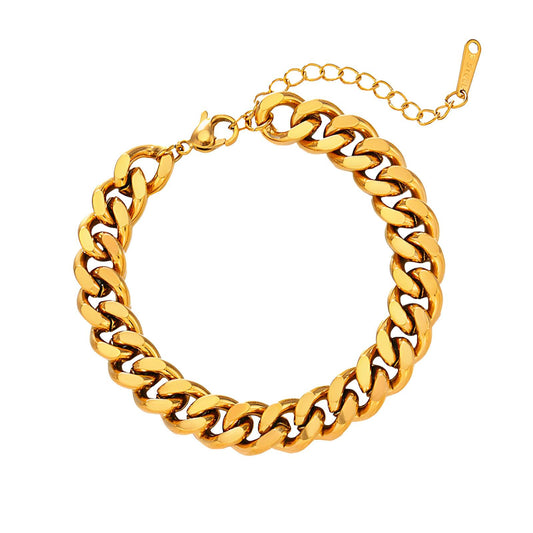Alexus Water Resistant 18K gold plated Stainless Chain Bracelet in Gold