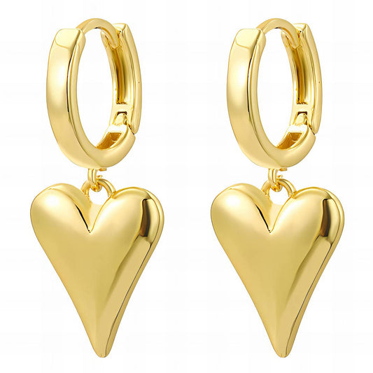 Golden Heart 18K gold plated Stainless steel Heart Earrings