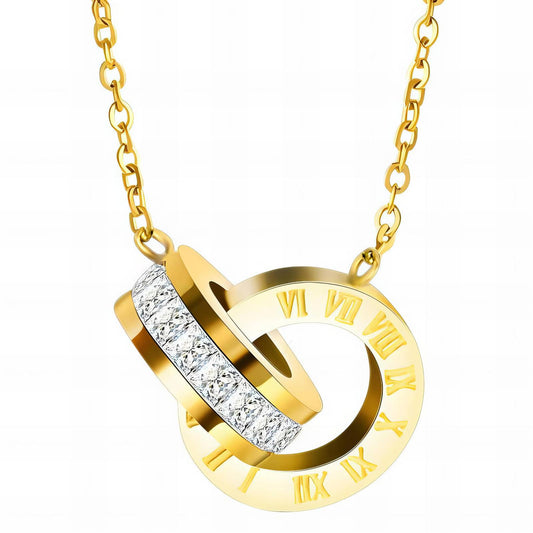 Water Resistant 18K gold plated Stainless steel Carter Pendant Necklace in Gold