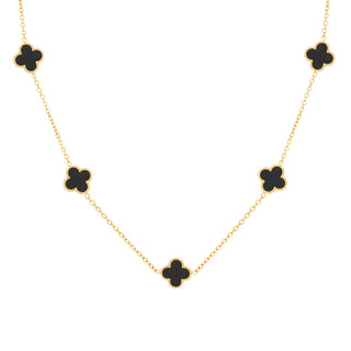 Water Resistant 18K gold plated Stainless steel Caroline necklace in gold/black