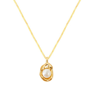 Water Resistant 18K gold plated Stainless steel pendant necklace in gold