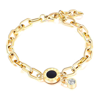 Water Resistant 18K gold plated Stainless steel bracelet, Mila in Gold & Black