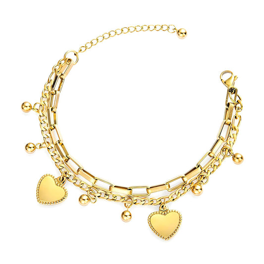 Water Resistant Double Dare Heart bracelet